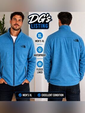 The North Face Men’s Sky Blue Fleece-Lined Performance Jacket